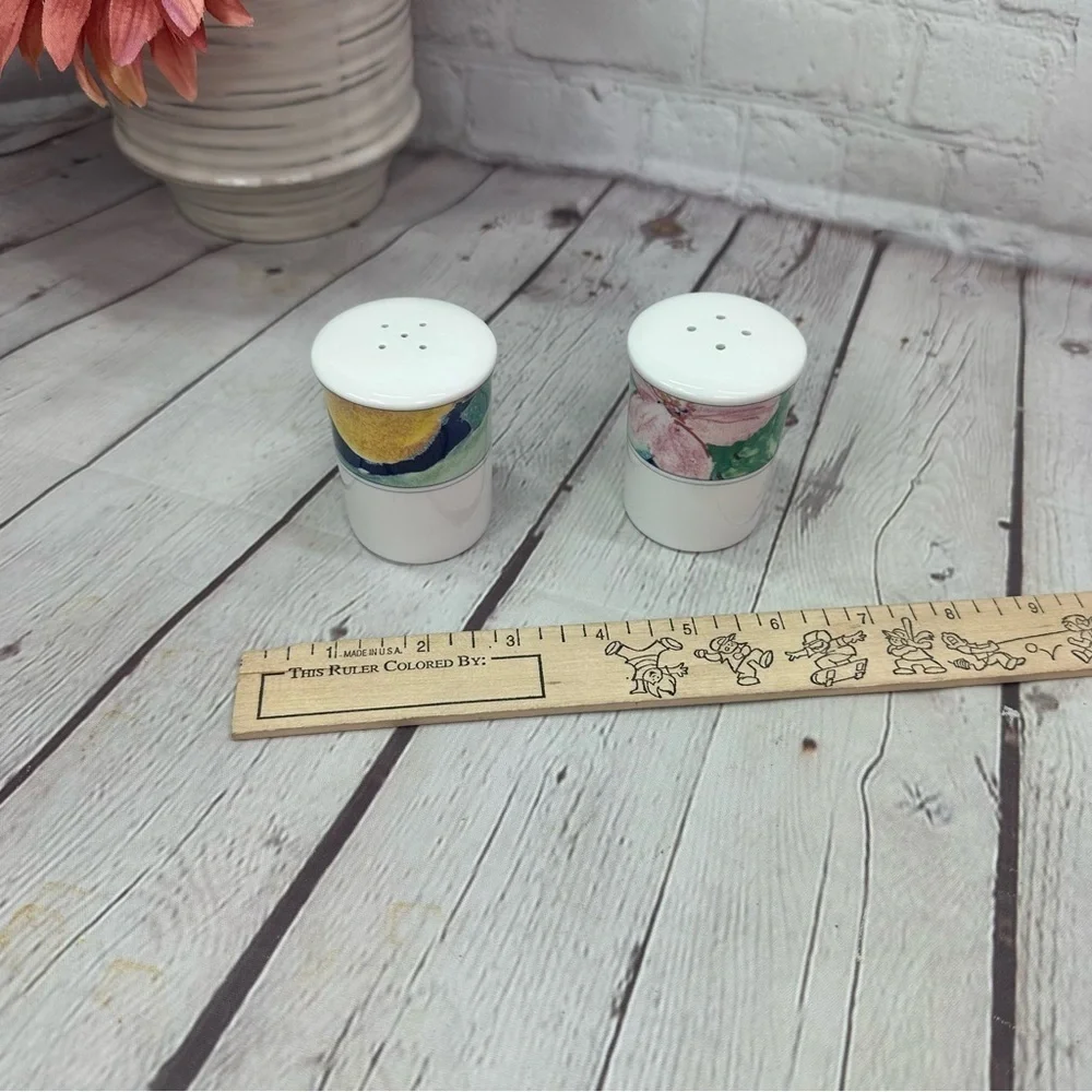 vintage 90s  Salt & Pepper Set Exotic Garden by Mikasa cottagecore tropical